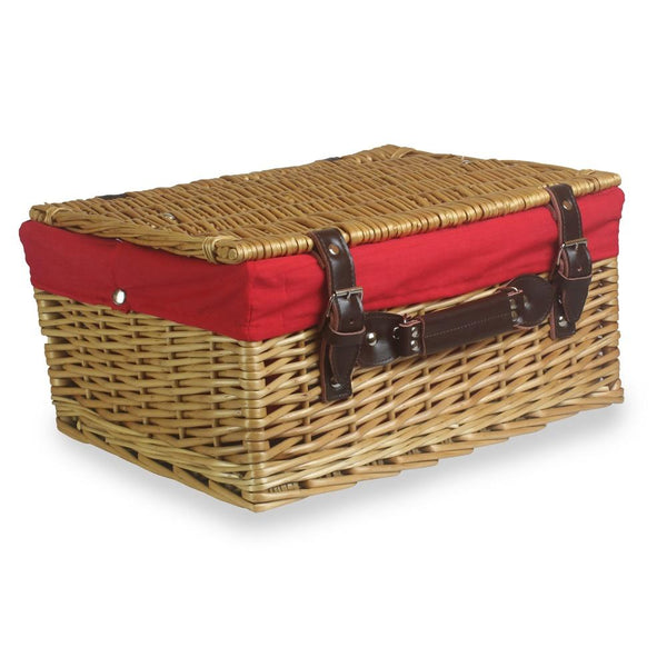 red hamper 41cm Buff Willow Wicker Picnic Basket