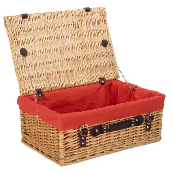 red hamper 46cm Buff Willow Wicker Picnic Basket