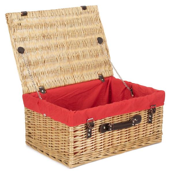 Red Hamper 51cm Buff Willow Wicker Picnic Basket