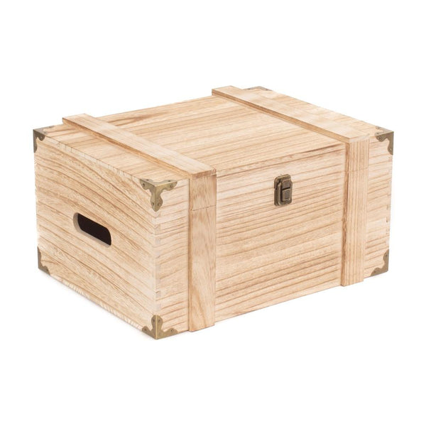 red hamper 6 Bottle Softwood Wooden Wine Chest