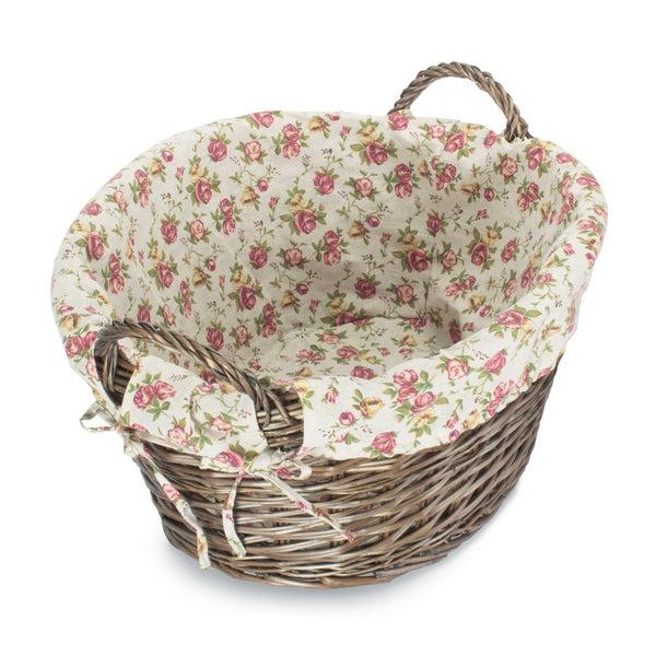 Red Hamper Antique Wash Finish Willow Wash Basket