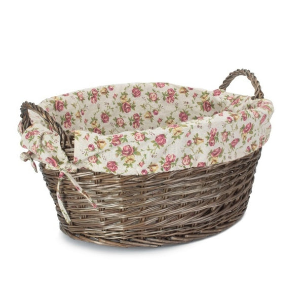 red hamper Antique Wash Finish Willow Wash Basket