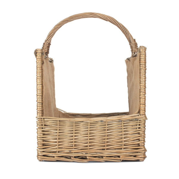 Red Hamper Antique Wash Open End Wicker Log Basket