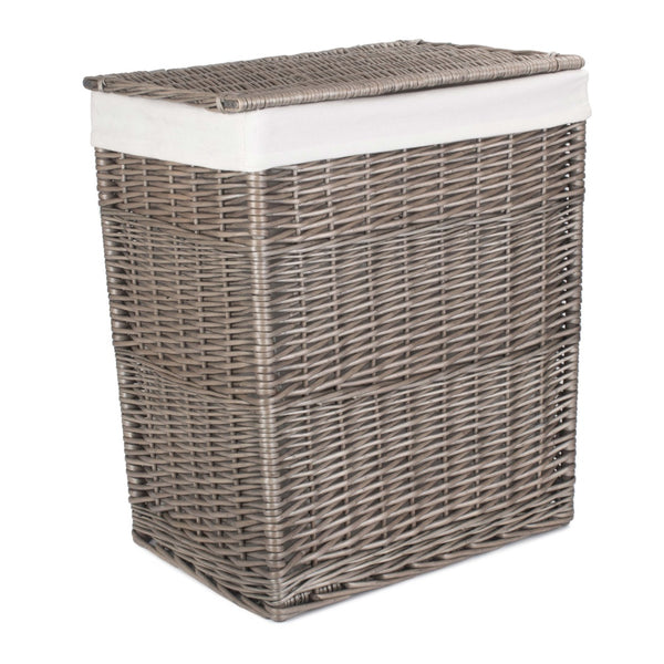 red hamper Antique Wash Slim Wicker Laundry Basket