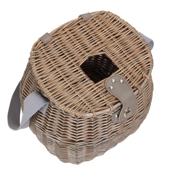 Red Hamper Antique Wash Wicker Fishing Creel