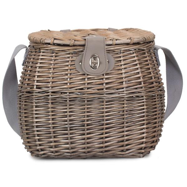 red hamper Antique Wash Wicker Fishing Creel