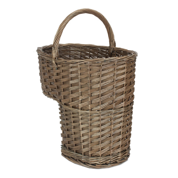 Red Hamper Antique Wash Willow Wicker Stair Basket