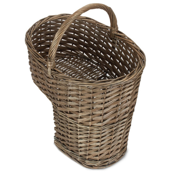 Red Hamper Antique Wash Willow Wicker Stair Basket