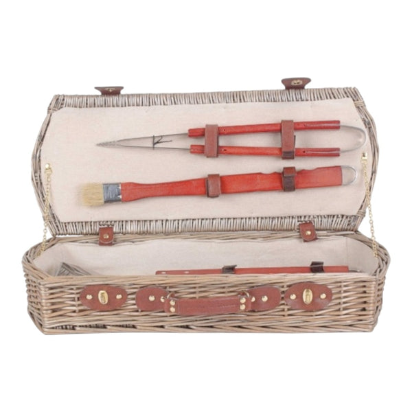 Red Hamper Barbeque Tool Basket Set