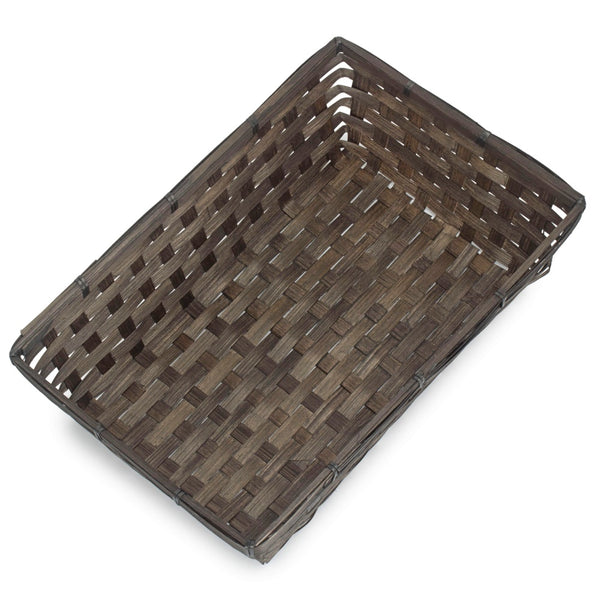 Red Hamper Black Painted Bamboo Serving Tray