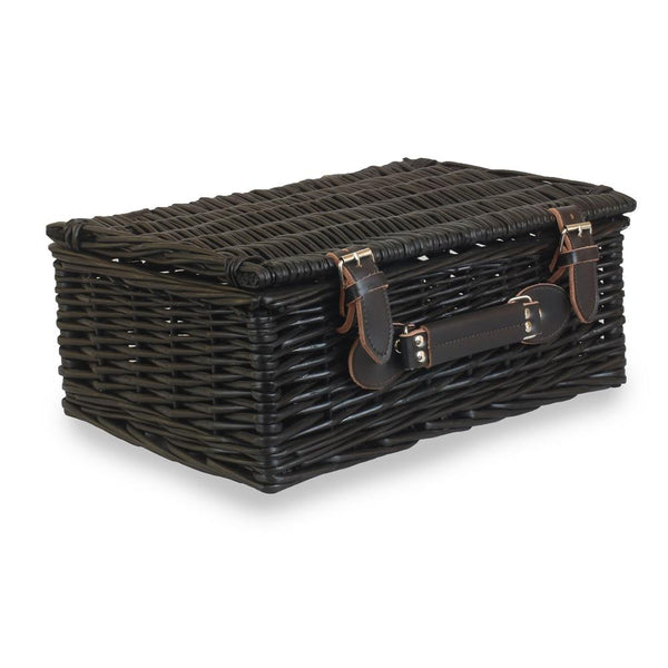 red hamper Black Painted Willow Picnic Basket