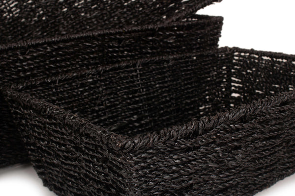 Red Hamper Black Paper Rope Display Tray