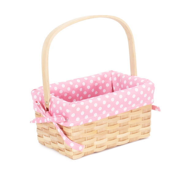 Red Hamper Chipwood Swing Handle Shopping Basket