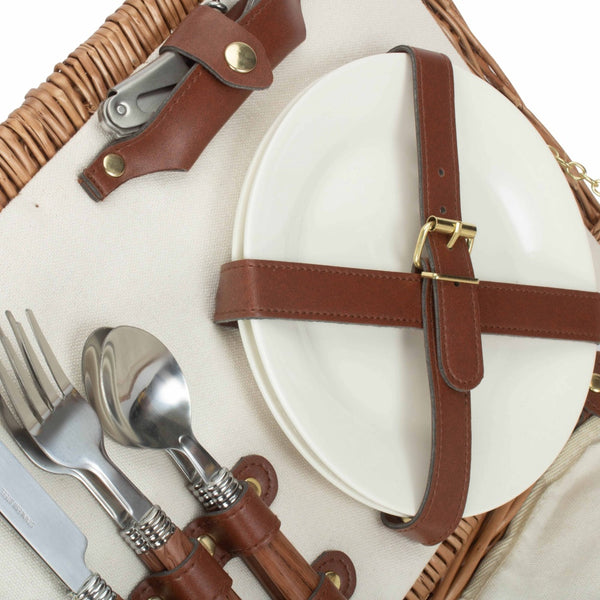 Red Hamper Classic Wicker Fitted Picnic Basket