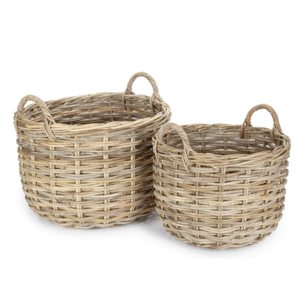 red hamper Curved Base Rattan Storage Basket