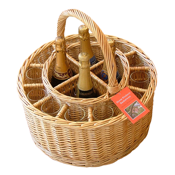red hamper Deluxe Celebration Wicker Drinks Basket
