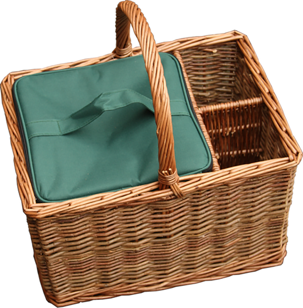 red hamper Green Willow Event Basket with Cooler