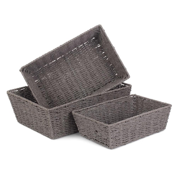 red hamper Grey Paper Rope Display Tray