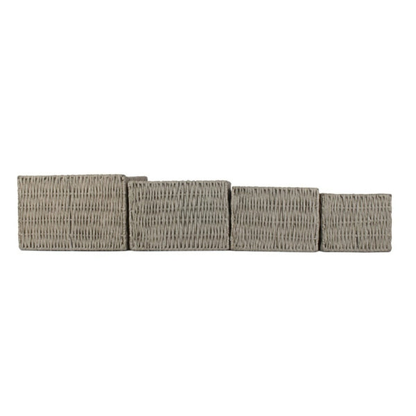 Red Hamper Grey Paper Rope Storage Basket