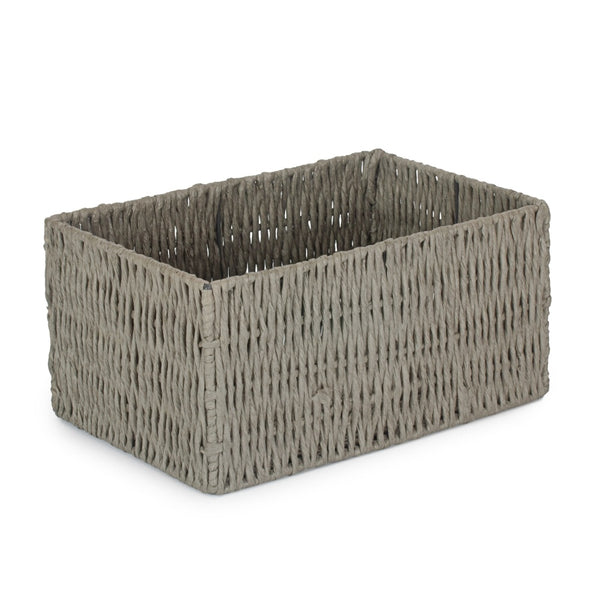 Red Hamper Grey Paper Rope Storage Basket