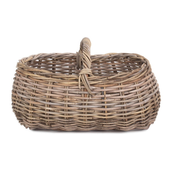Red Hamper Grey Rattan Market Log Basket