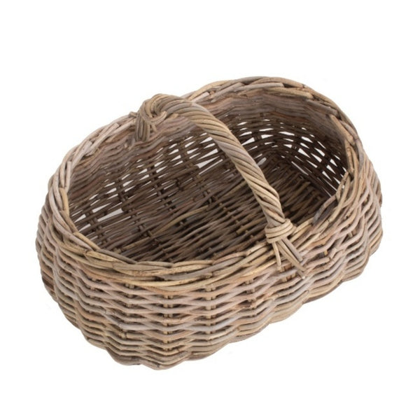 Red Hamper Grey Rattan Market Log Basket