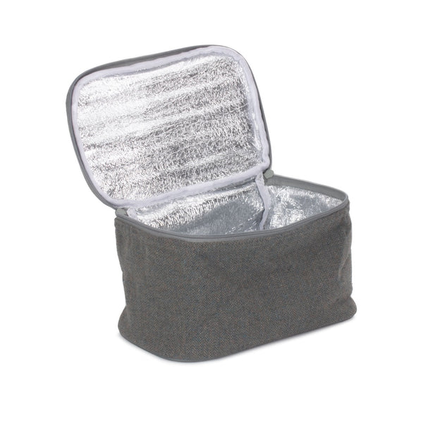 Red Hamper Grey Tweed Insulated Cool Bag