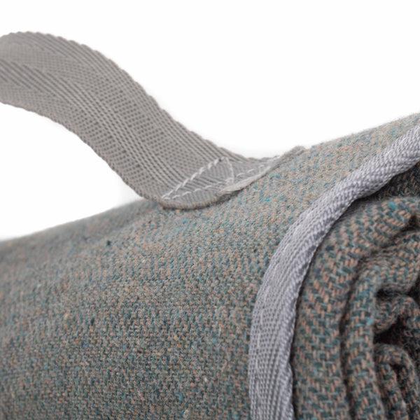 Red Hamper Grey Tweed Picnic Blanket