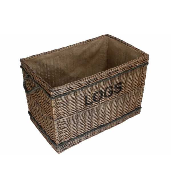Red Hamper Jumbo Rope Handle Wicker Log Basket