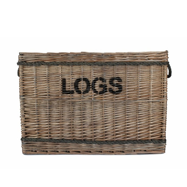 Red Hamper Jumbo Rope Handle Wicker Log Basket