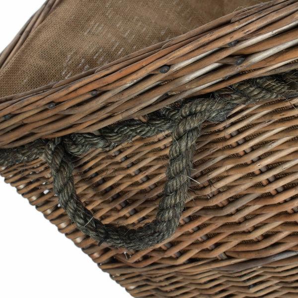 Red Hamper Jumbo Rope Handle Wicker Log Basket