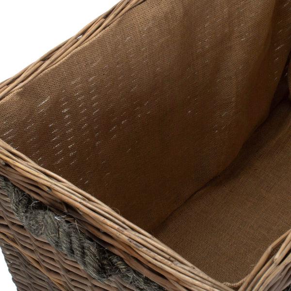 Red Hamper Jumbo Wicker Log Basket On Wheels