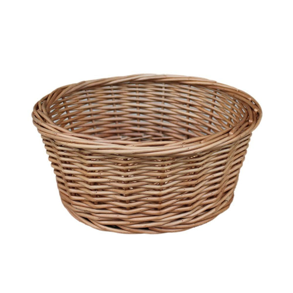 red hamper Light Steamed Round Wicker Tray