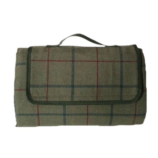 red hamper Luxury Green Tweed Picnic Blanket