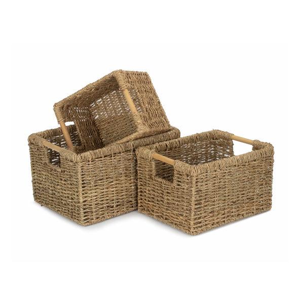 red hamper Nordic Seagrass Storage Basket