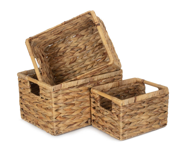 red hamper Nordic Water Hyacinth Storage Basket