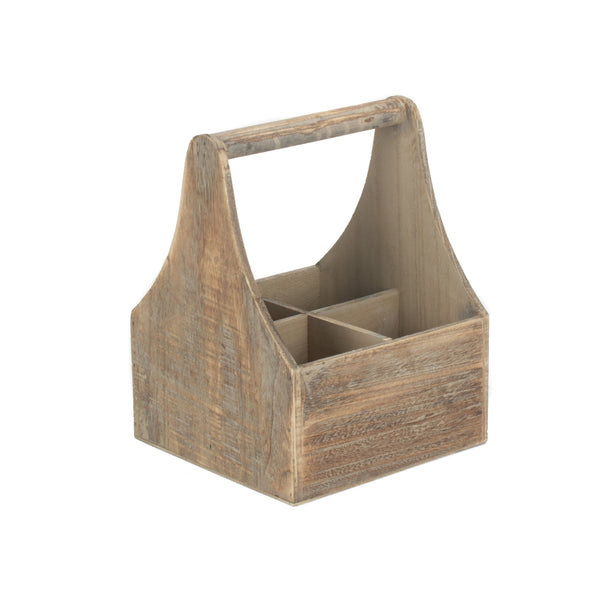 Red Hamper Oak Effect Wooden Bottle Carrier