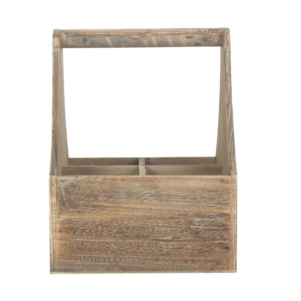Red Hamper Oak Effect Wooden Bottle Carrier