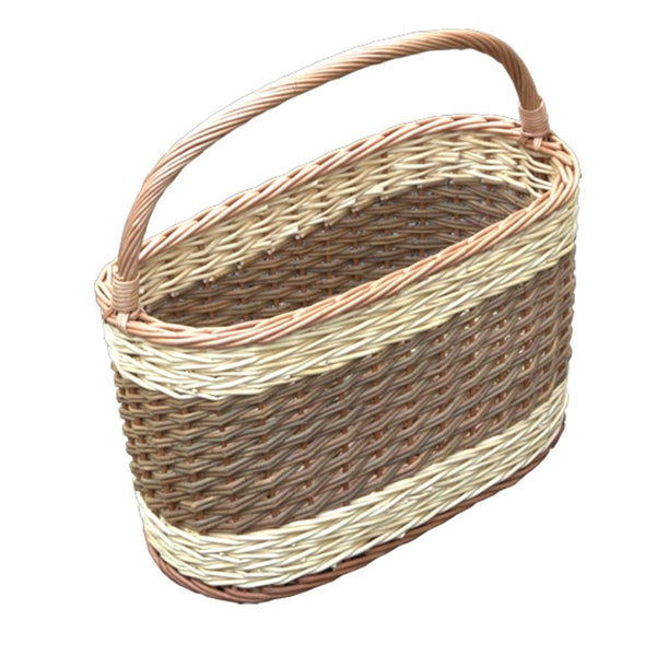red hamper Oblong Wicker Shopping Basket
