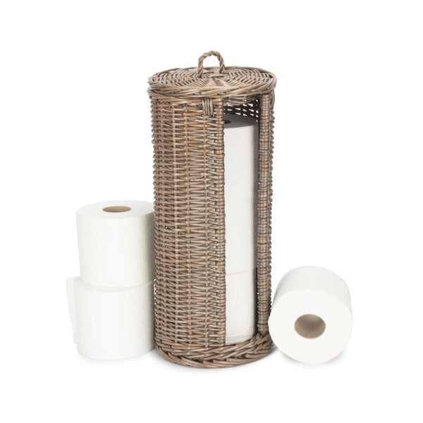 red hamper Open Round Rattan 3 Toilet Roll Holder