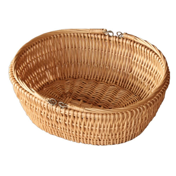 red hamper Oval Market Deep Wicker Shopping Basket