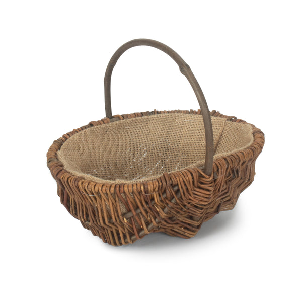 Red Hamper Oval Unpeeled Willow Garden Trug