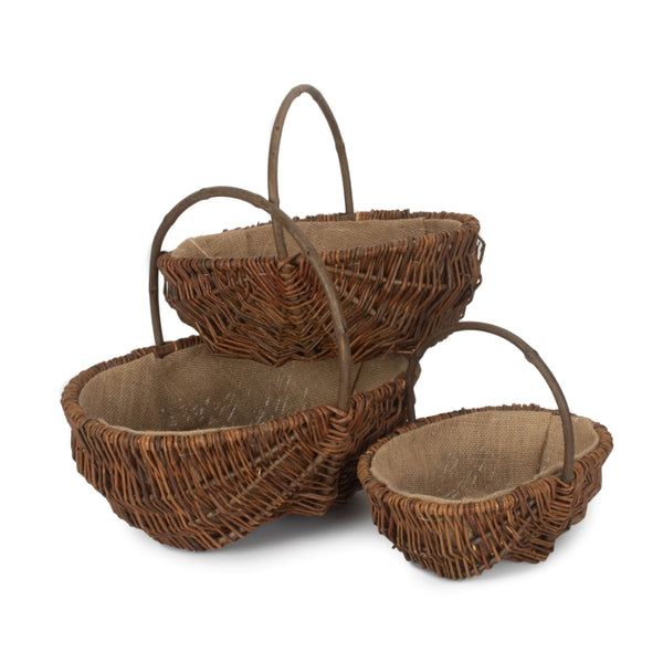 red hamper Oval Unpeeled Willow Garden Trug
