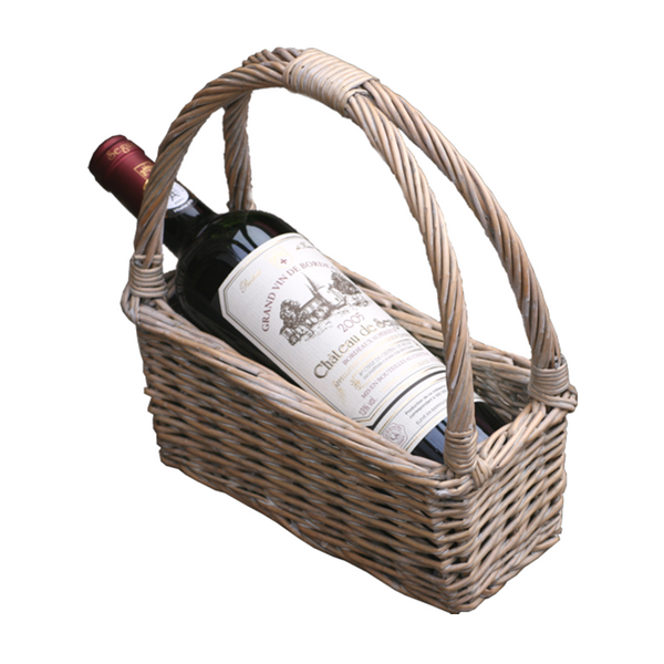 red hamper Provence Willow Bottle Carrying Cradle