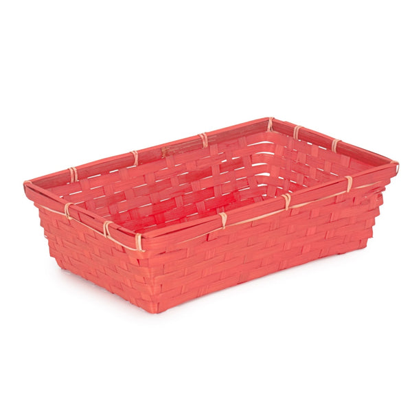 red hamper Red Painted Bamboo Serving Tray
