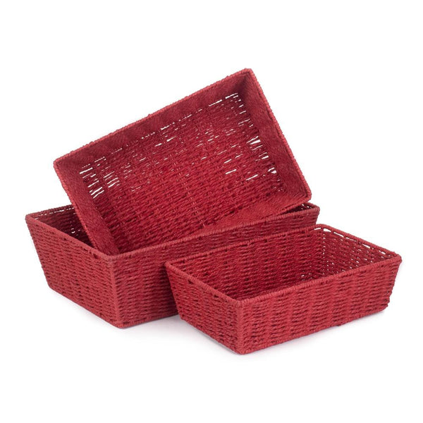 red hamper Red Paper Rope Display Tray