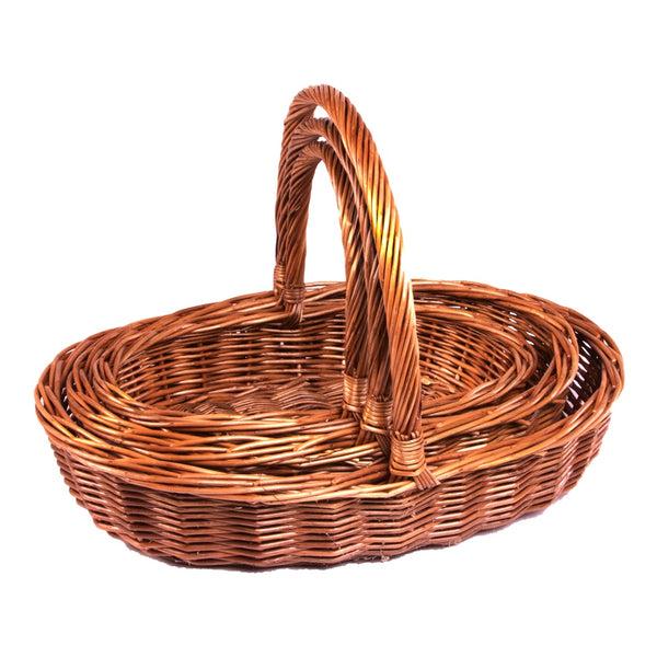 red hamper Set of 3 Harrogate Wicker Garden Trugs