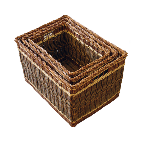 red hamper Set of 3 Windemere Wicker Log Basket