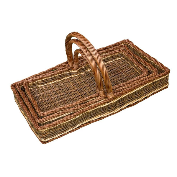 red hamper Set of 3 Windermere Wicker Garden Trugs