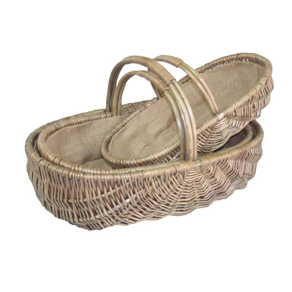 red hamper Shallow Antique Wash Lined Garden Trug